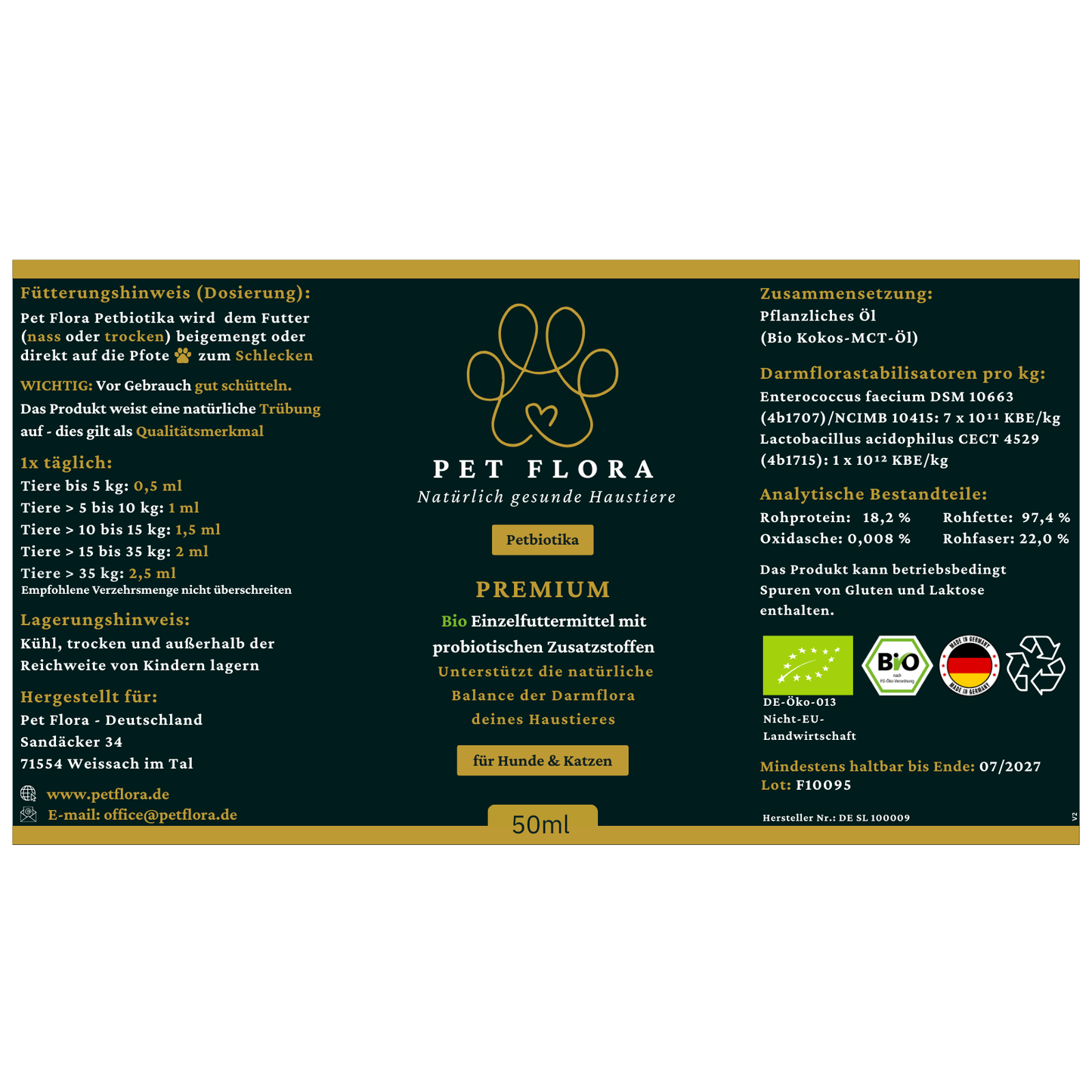 Premium Bio Probiotika für Hunde & Katzen